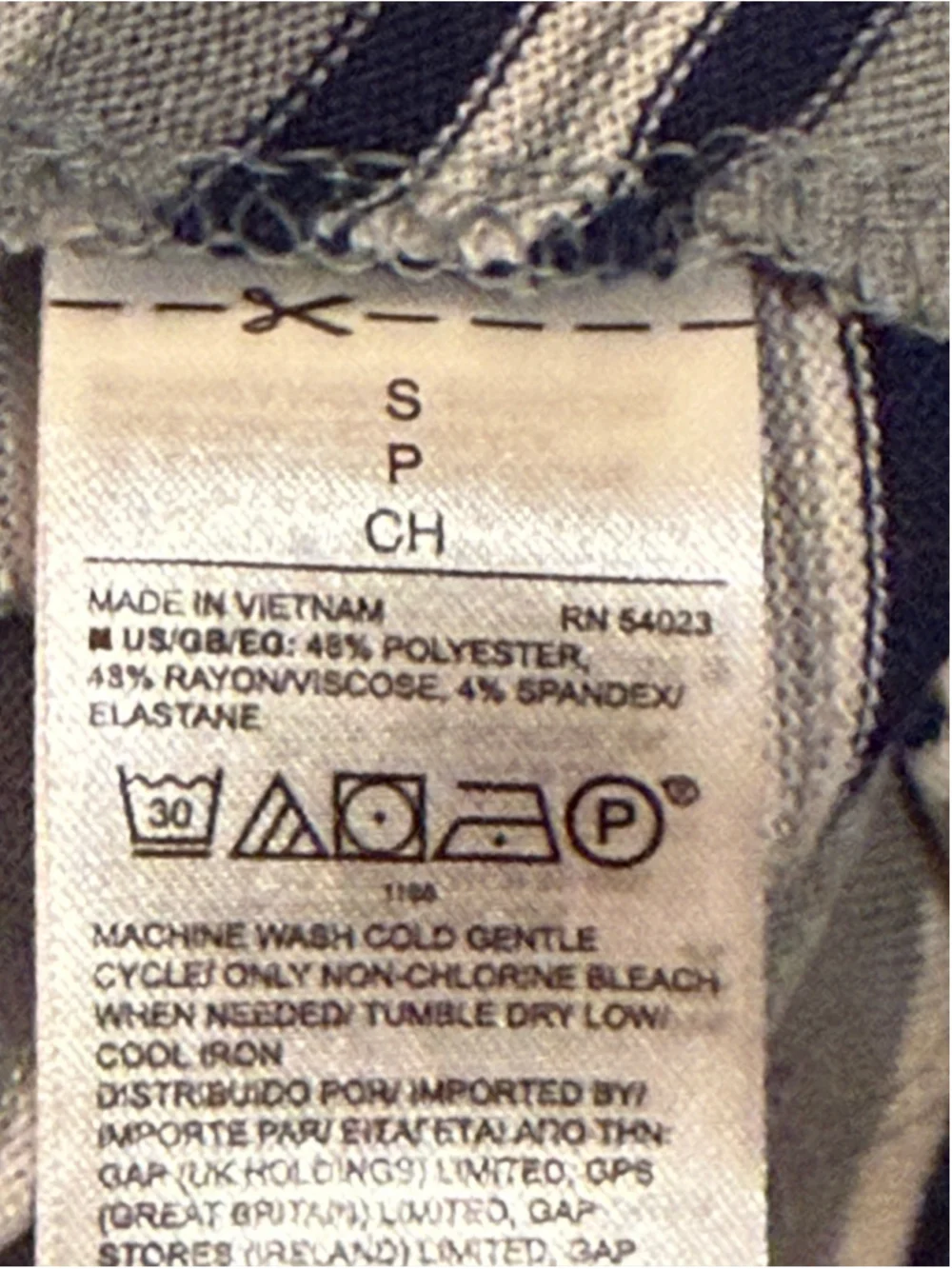 Gap Striped V-Neck Tank Top Size S Grey Blue